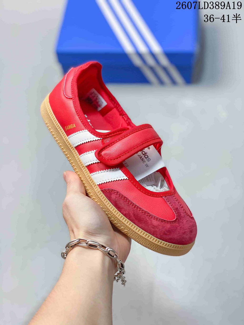adidas Samba Jane Sneakers in Red White - product image from the listing.