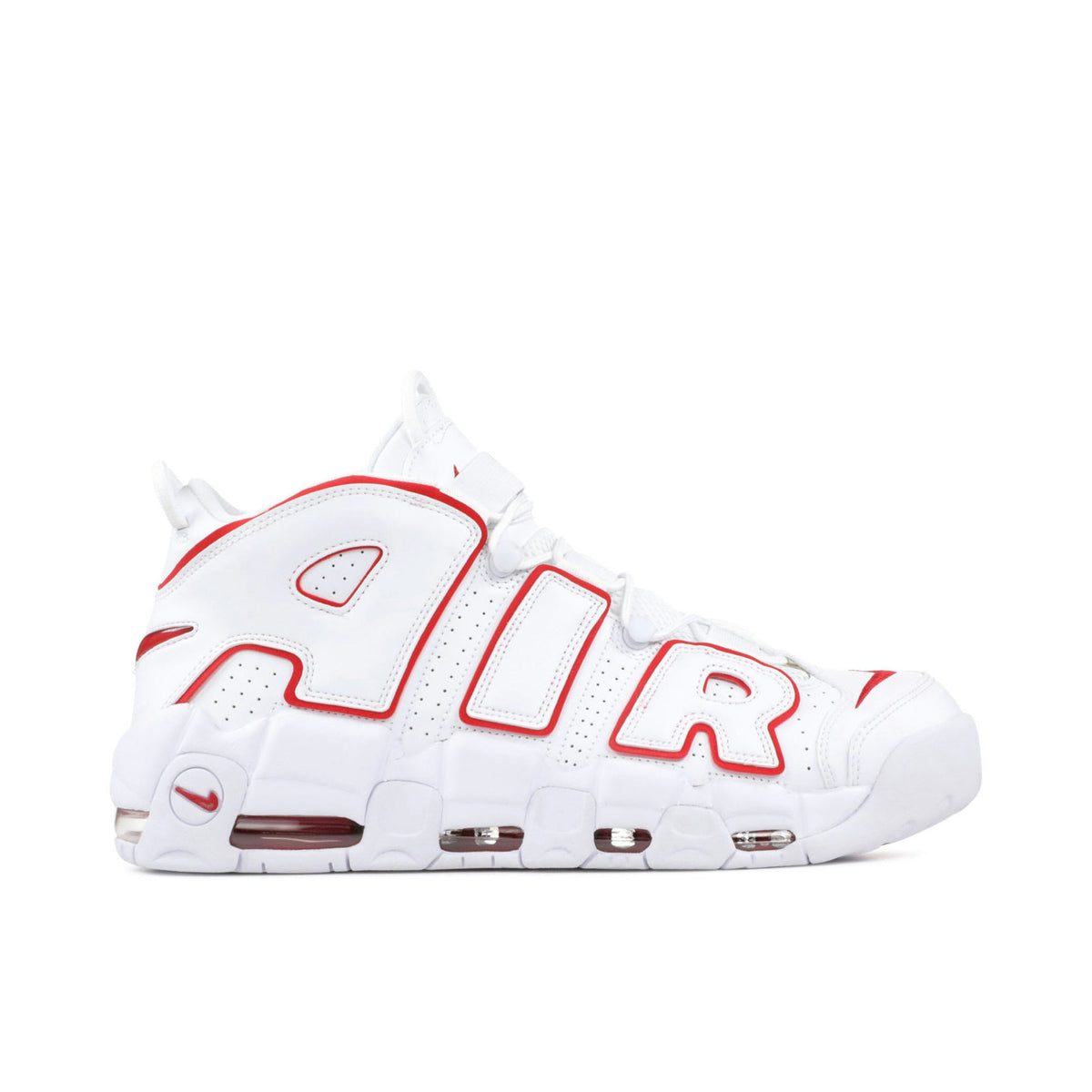 Nike Air More Uptempo White Varsity in Red - product image from the listing.