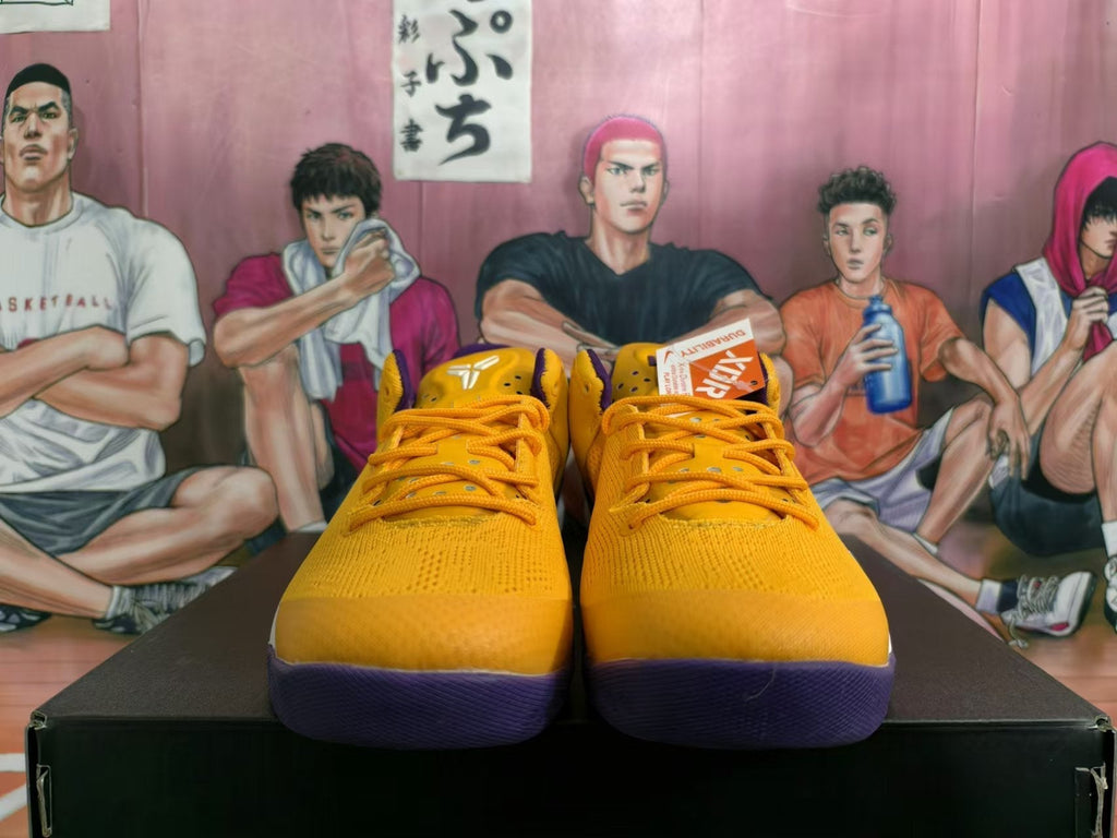 Nike Kobe 5 Protro Basketball Shoes in Yellow Purple - product image from the listing.