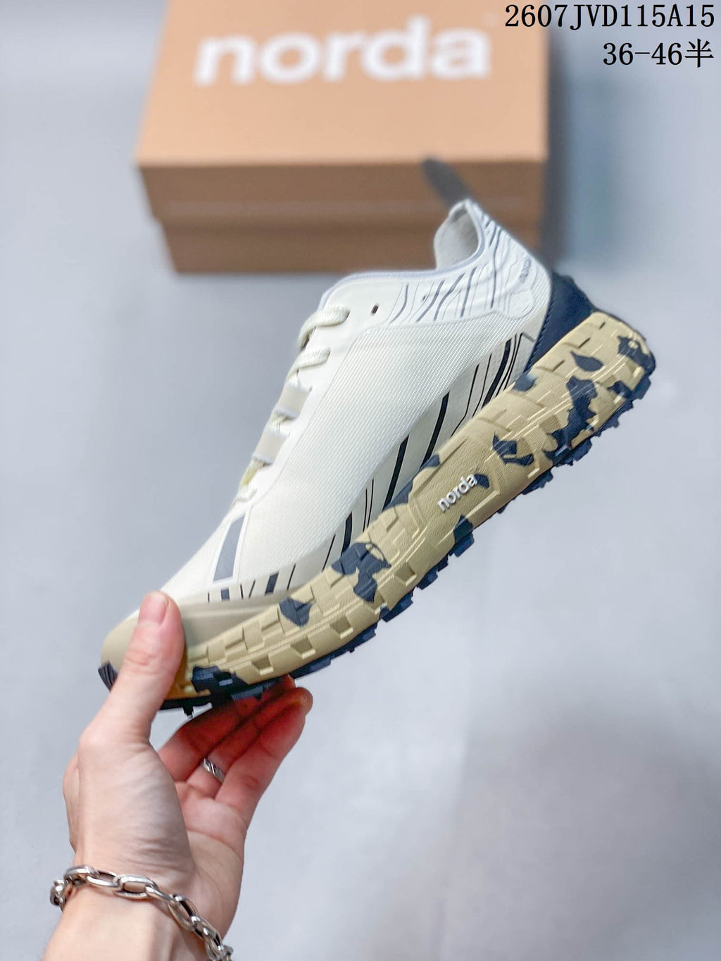 NORDA 001 G+ Trail Sneakers in White Beige Navy 2607JVD115A15 - product image from the listing.