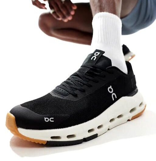 On Cloudnova Black/White Lifestyle Trainers - product image from the listing.