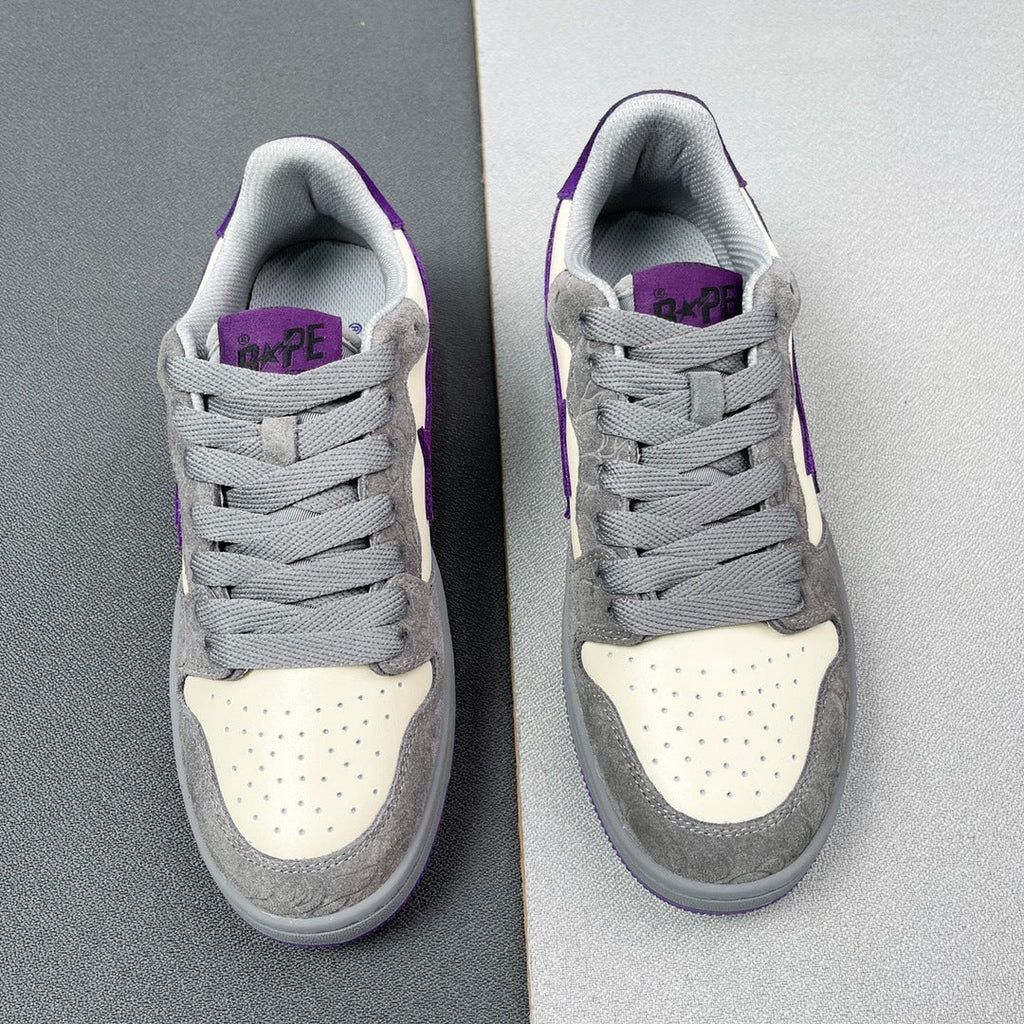BAPE SK8 Sta Sneakers in White Purple - product image from the listing.