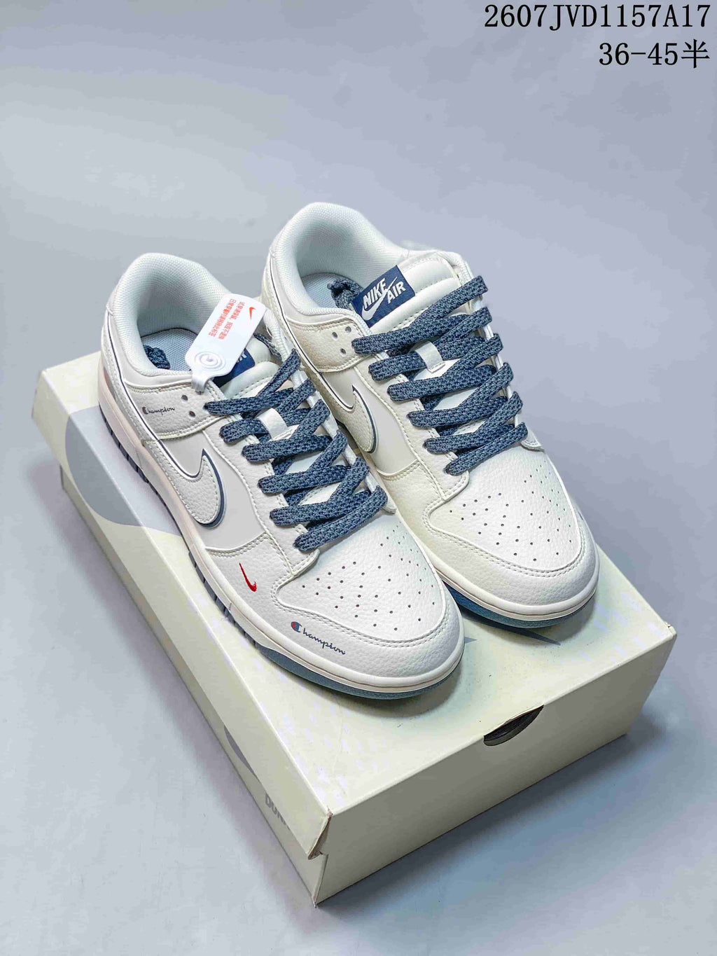 Louis Vuitton x Nike Dunk Low Sneakers in White Blue - product image from the listing.