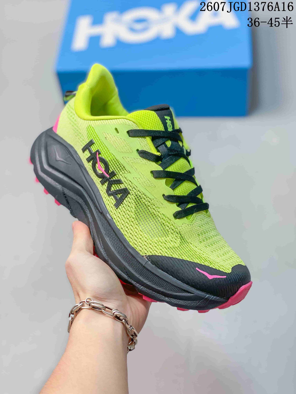 Women's HOKA Challenger 8 Running Shoes Green Black 711260WPR - product image from the listing.