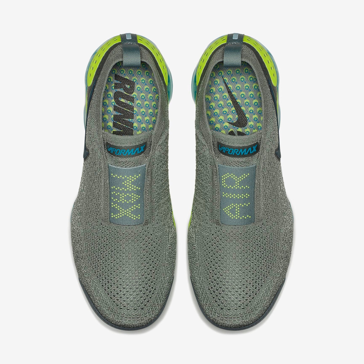 Nike Air VaporMax Flyknit MOC 2 Sneakers in Grey Volt - product image from the listing.