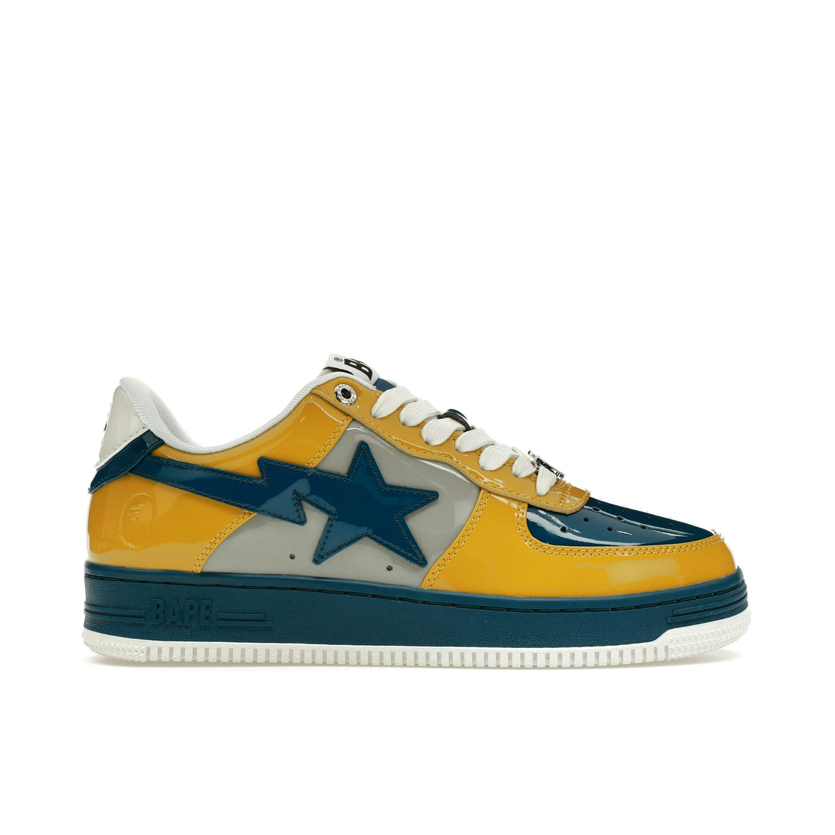 A BATHING APE BAPESTA in BLUE YELLOW - product image from the listing.