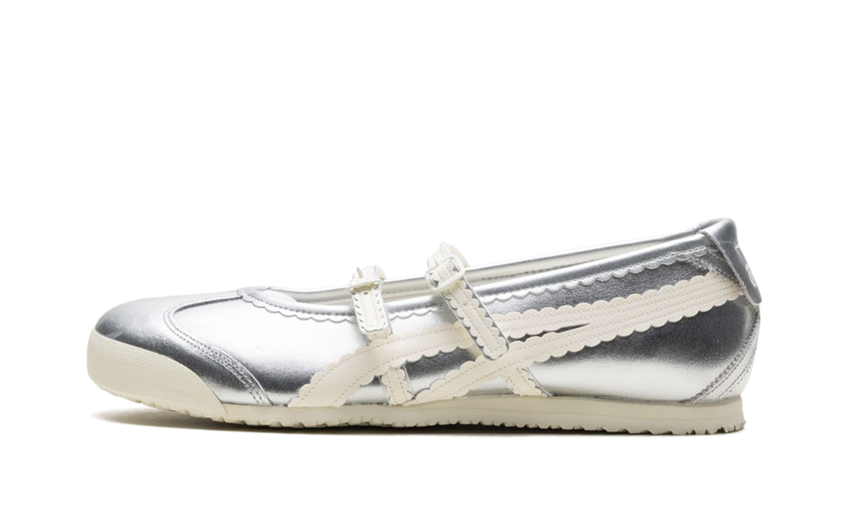 Women's Onitsuka Tiger Mexico 66 TGRS Ballet Flats - Silver Cream - product image from the listing.