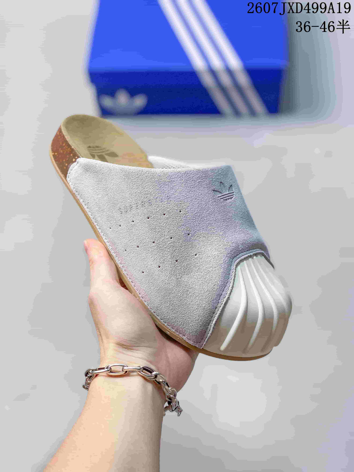 adidas Adimule Mule Slides in Grey White 2607JXD499A19 - product image from the listing.