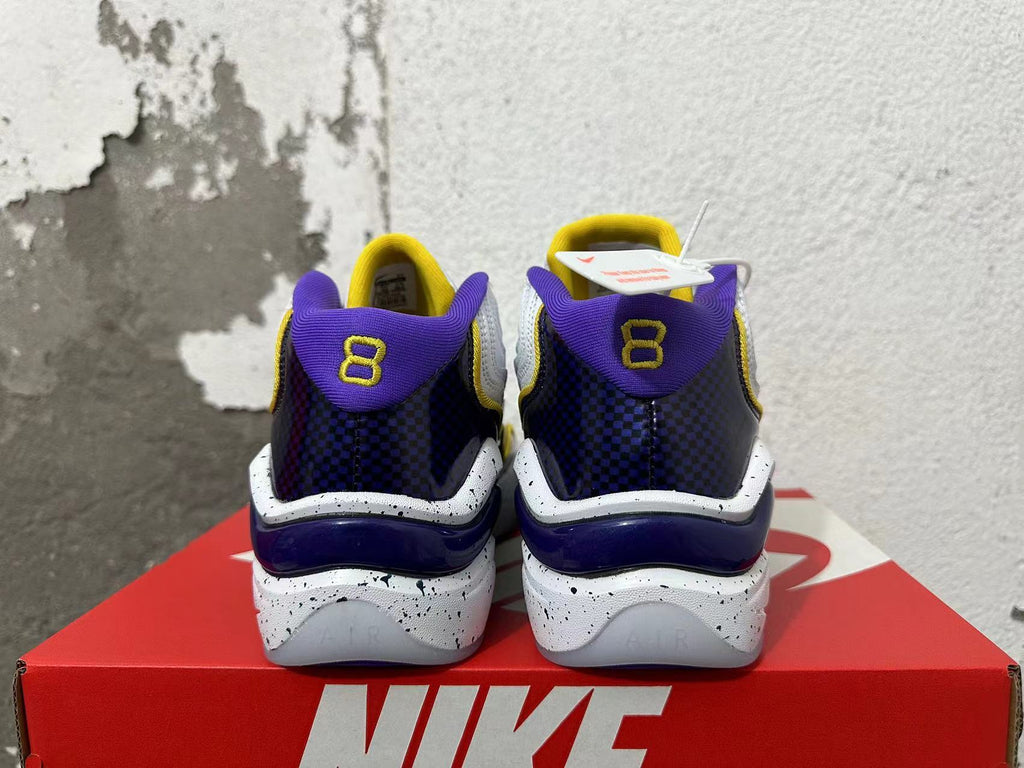 Nike Air Max Uptempo 97 Sneakers in White Purple Yellow - product image from the listing.