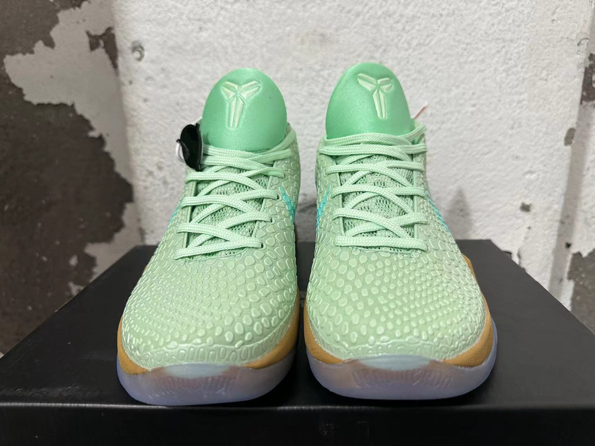 Nike Kobe 6 Basketball Shoes, in Mint Green and Gum - product image from the listing.