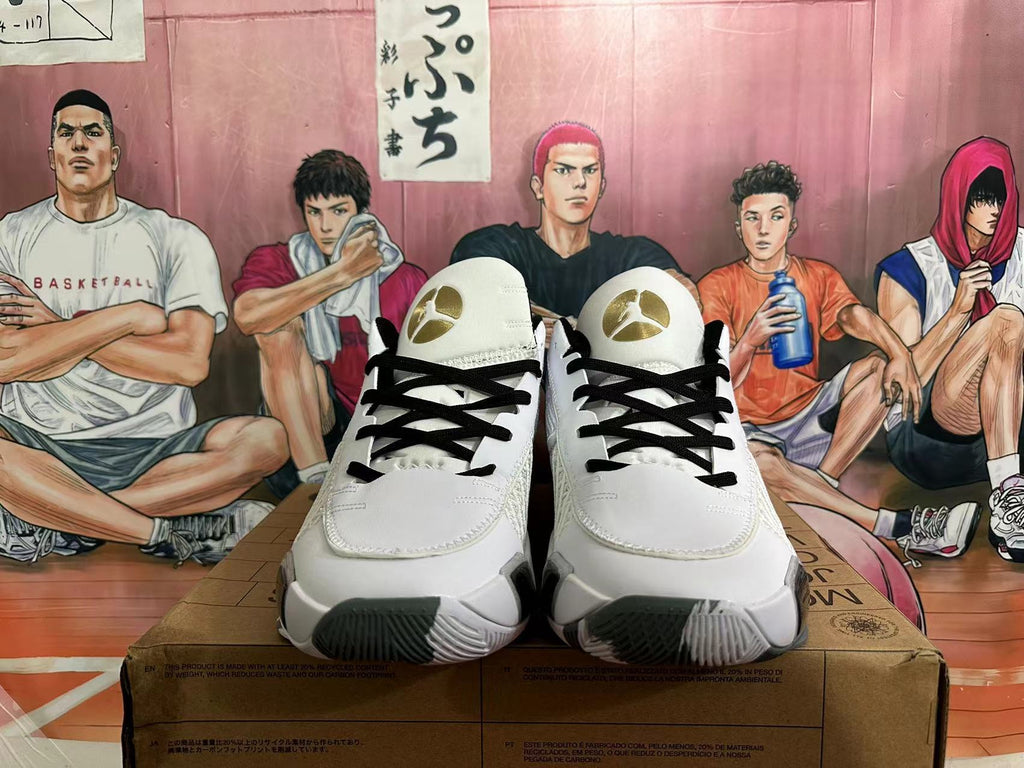 Jordan Luka 2 Basketball Shoes in White Black Metallic Gold - product image from the listing.