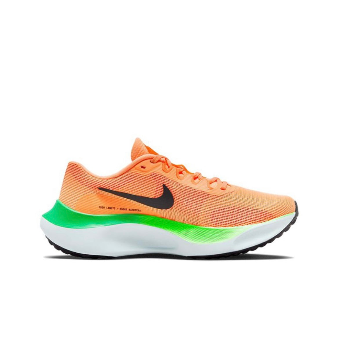 Nike Zoom Fly 5 Running Shoes in Orange Green DM8974-800 - product image from the listing.