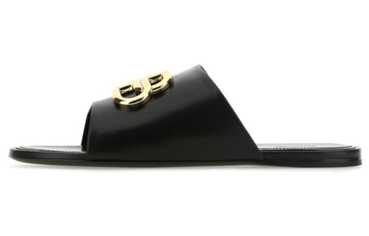 Balenciaga Black Leather Black Slippers 630014WA8F91088 # for Women - product image from the listing.