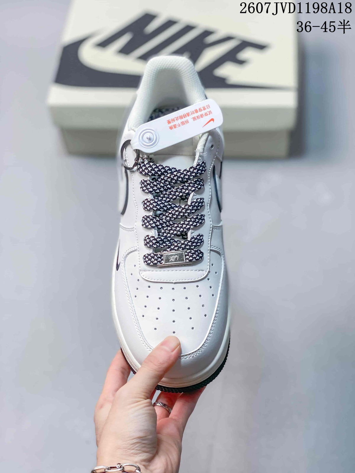 Nike Air Force 1 '07 Low Sneakers in White Navy - product image from the listing.