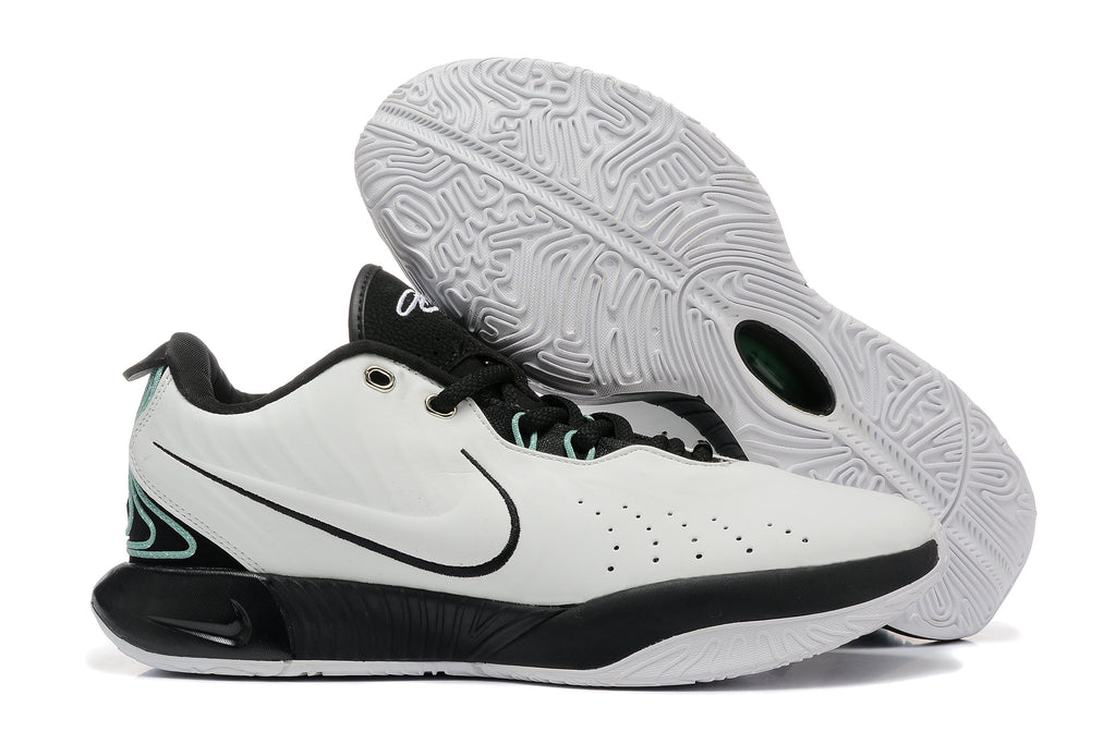 Nike 870-17 Basketball Sneakers in White and Black - product image from the listing.