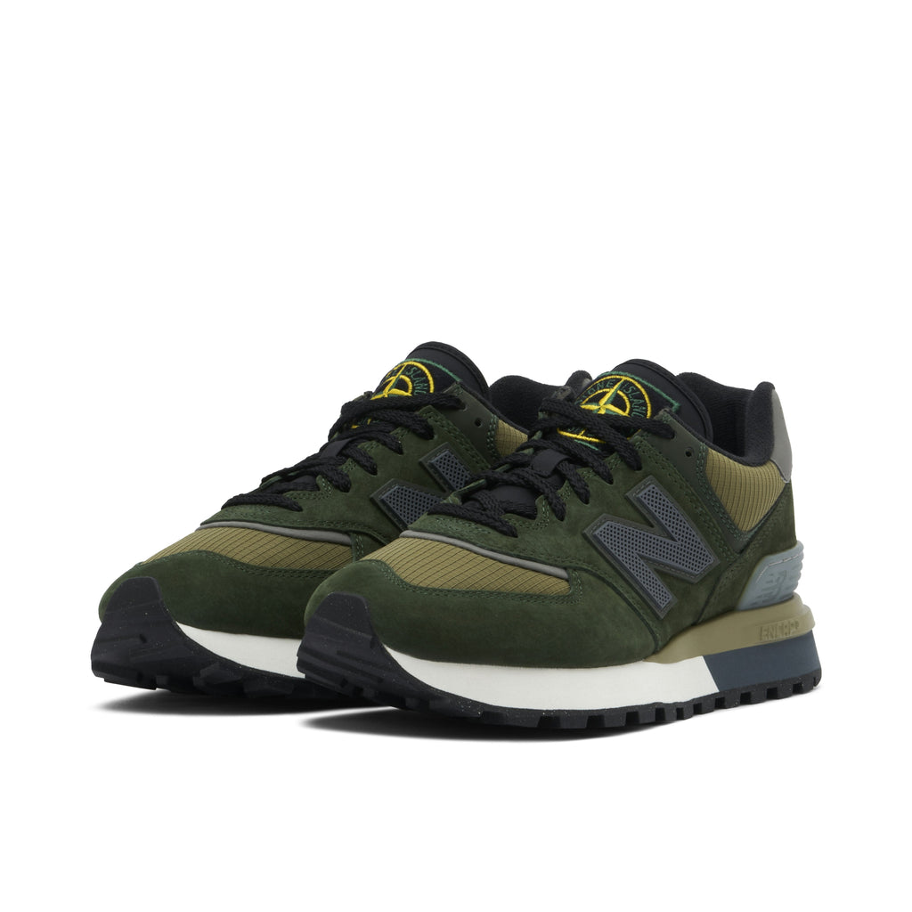 NEW BALANCE 574 LEGACY STONE ISLAND in DARK GREEN - product image from the listing.