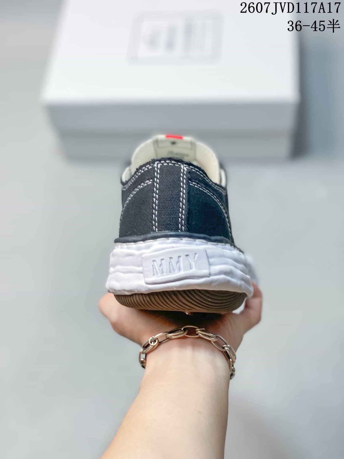 Maison Mihara Yasuhiro Original Sole Low Sneakers in Black White - product image from the listing.