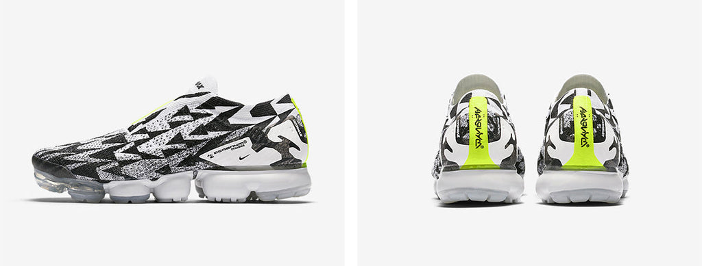 Nike Air VaporMax Moc 2 Acronym in Black White Volt AQ0996-001 - product image from the listing.