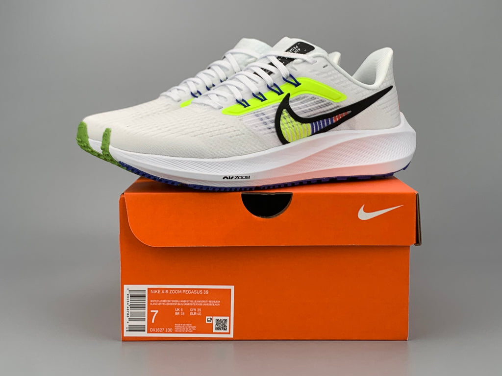 Nike Air Zoom Pegasus 39 Running Shoes in White Green DX1627-100 - product image from the listing.