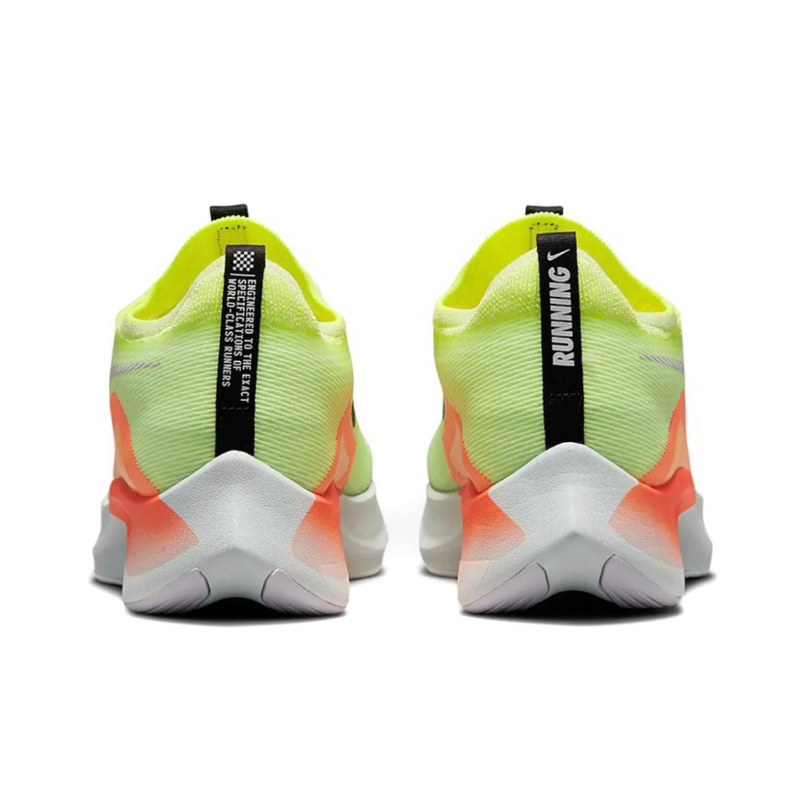 Nike Zoom Fly 4 Running Shoes, in Volt and Orange CT2392-700 - product image from the listing.