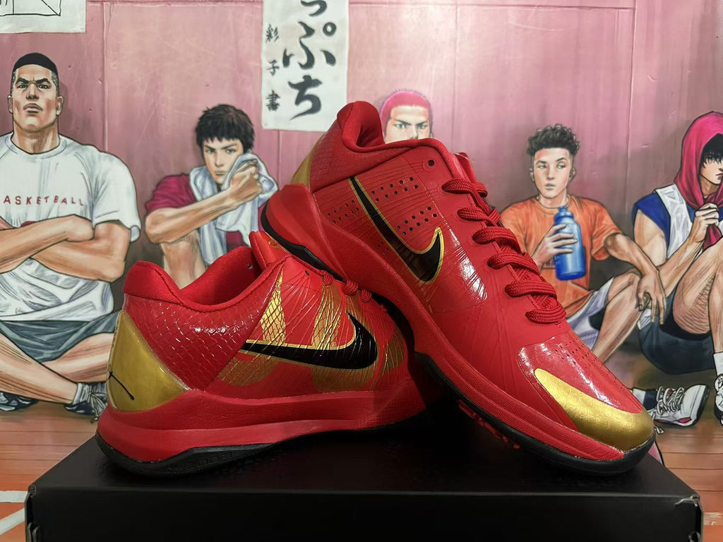Nike Kobe Basketball Shoes in Red and Gold - product image from the listing.