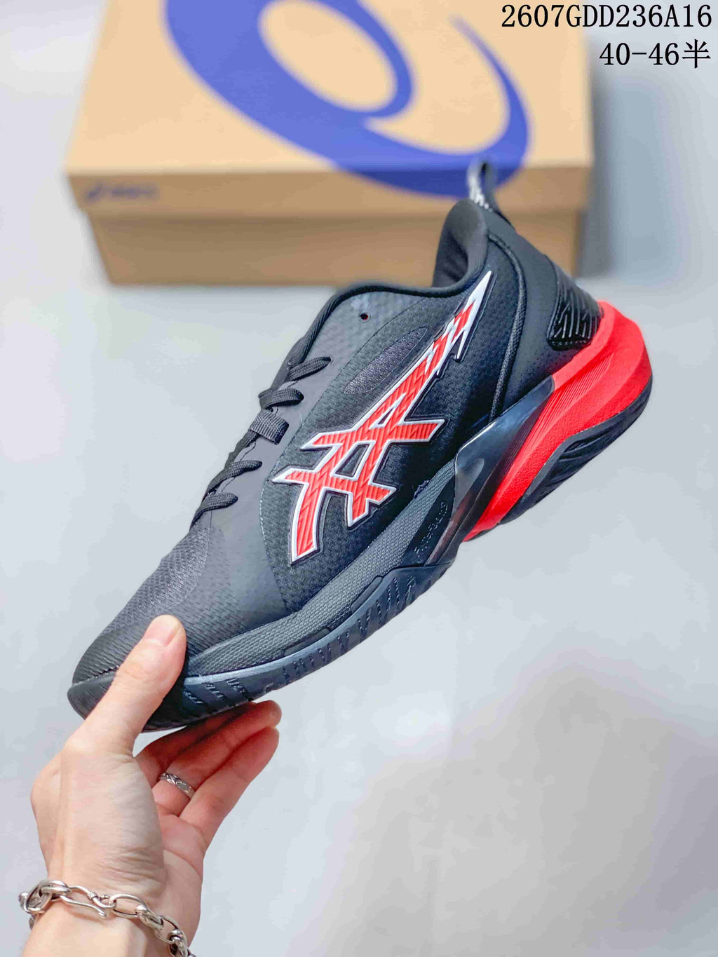 ASICS Swiftace Yuki Basketball Shoes in Black and Red 721060RRY - product image from the listing.