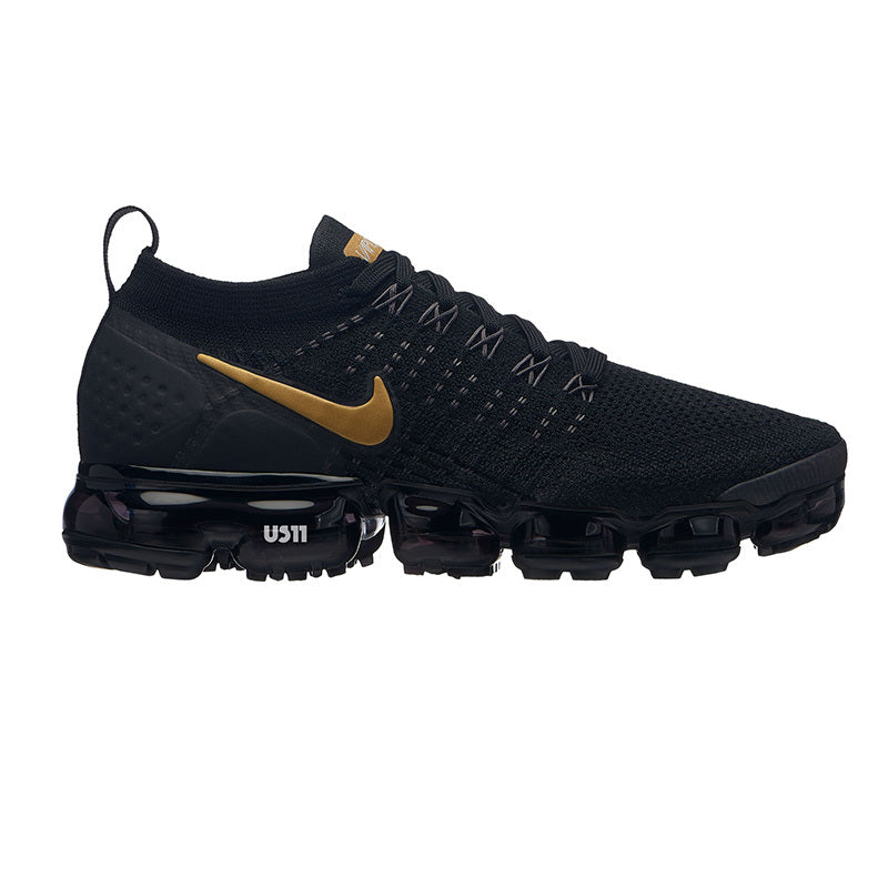 Nike Air VaporMax Flyknit 2 Sneakers in Black Gold 942842-012 - product image from the listing.