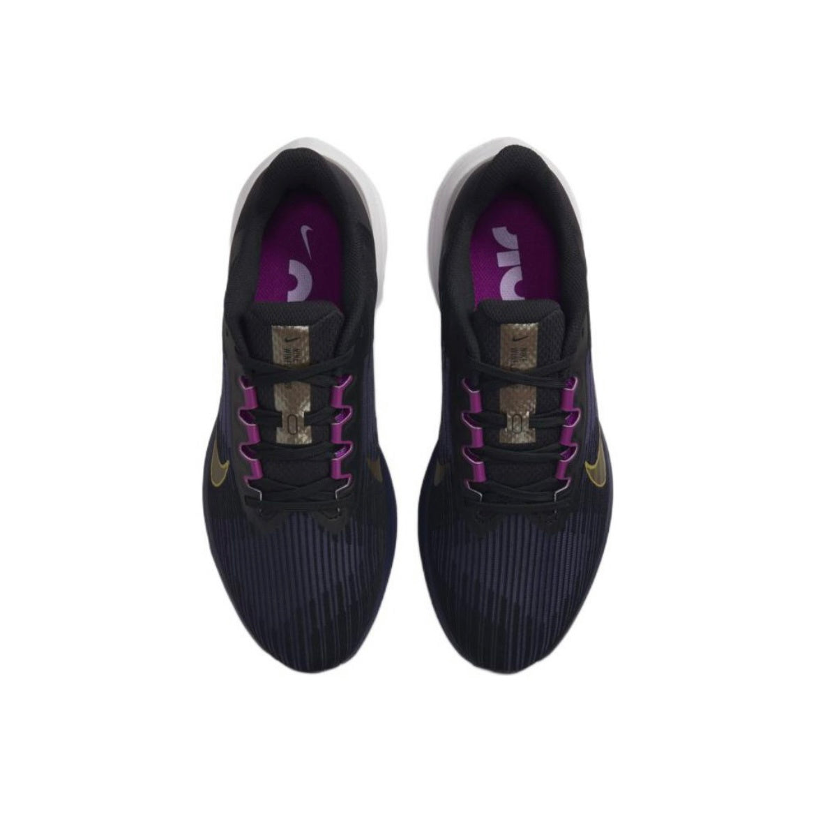 Nike Air Winflo 9 Running Shoes in Black Blue Gold DD6203-007 - product image from the listing.