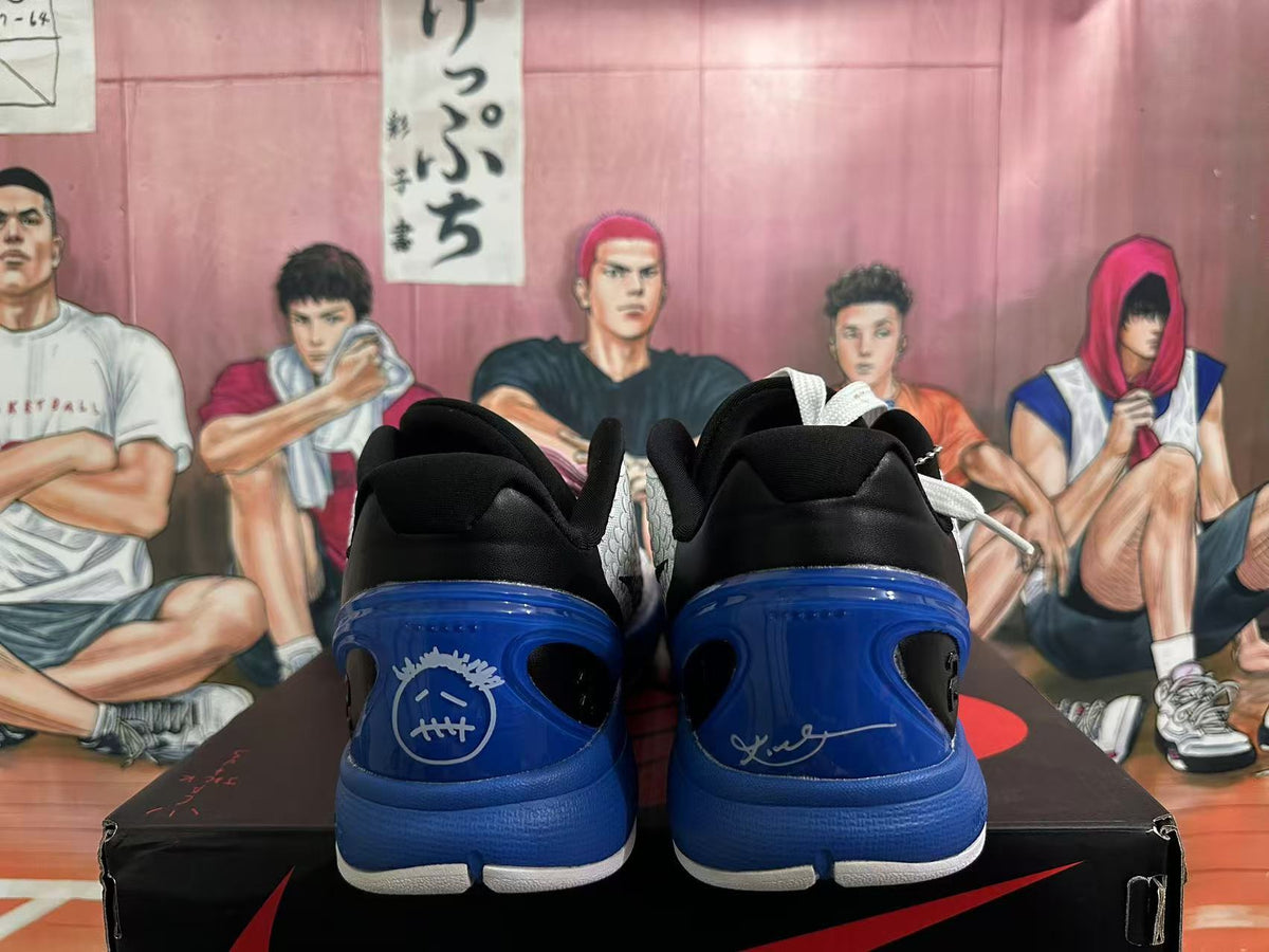 Nike Basketball Sneakers in Black White Blue - product image from the listing.