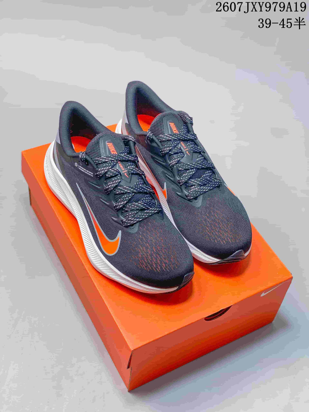 Nike Zoom Winflo 7 Running Shoes in Dark Gray Orange 07JXY979A19 - product image from the listing.