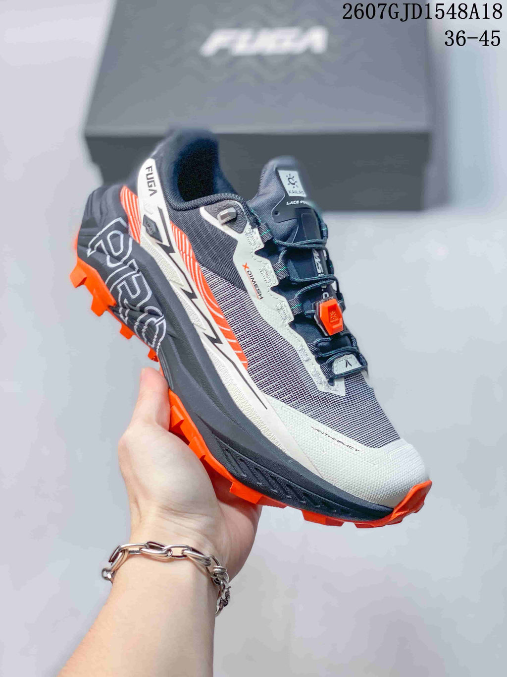 KAILAS FUGA EX330 Trail Running Shoes in Gray White Orange - product image from the listing.