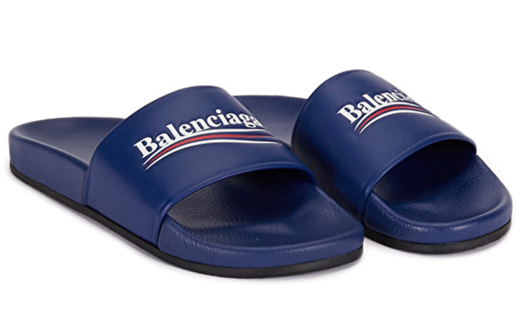 Pool Sandal Political Sandals Blue 530562WAM004045 # by Balenciaga - product image from the listing.
