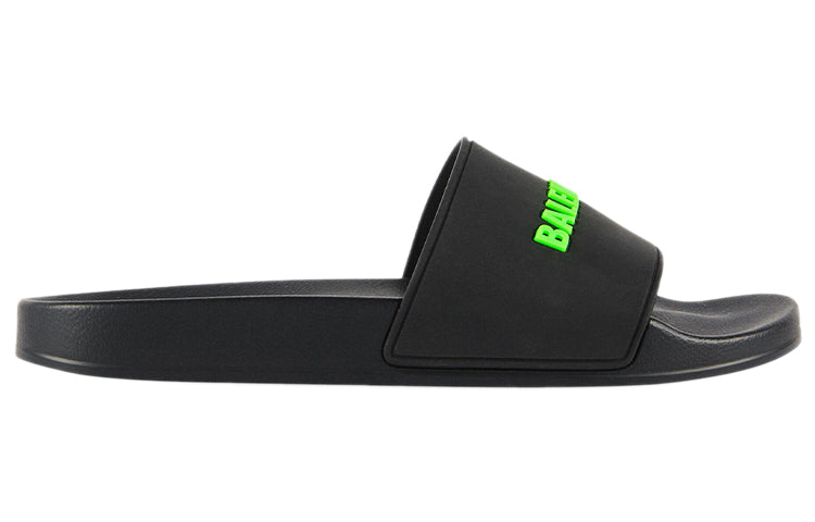"Black Fluo Green" Balenciaga Rubber Slides 565826W1S811030 # - product image from the listing.