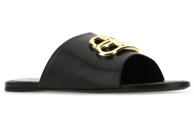 Balenciaga Black Leather Black Slippers 630014WA8F91088 # for Women - product image from the listing.
