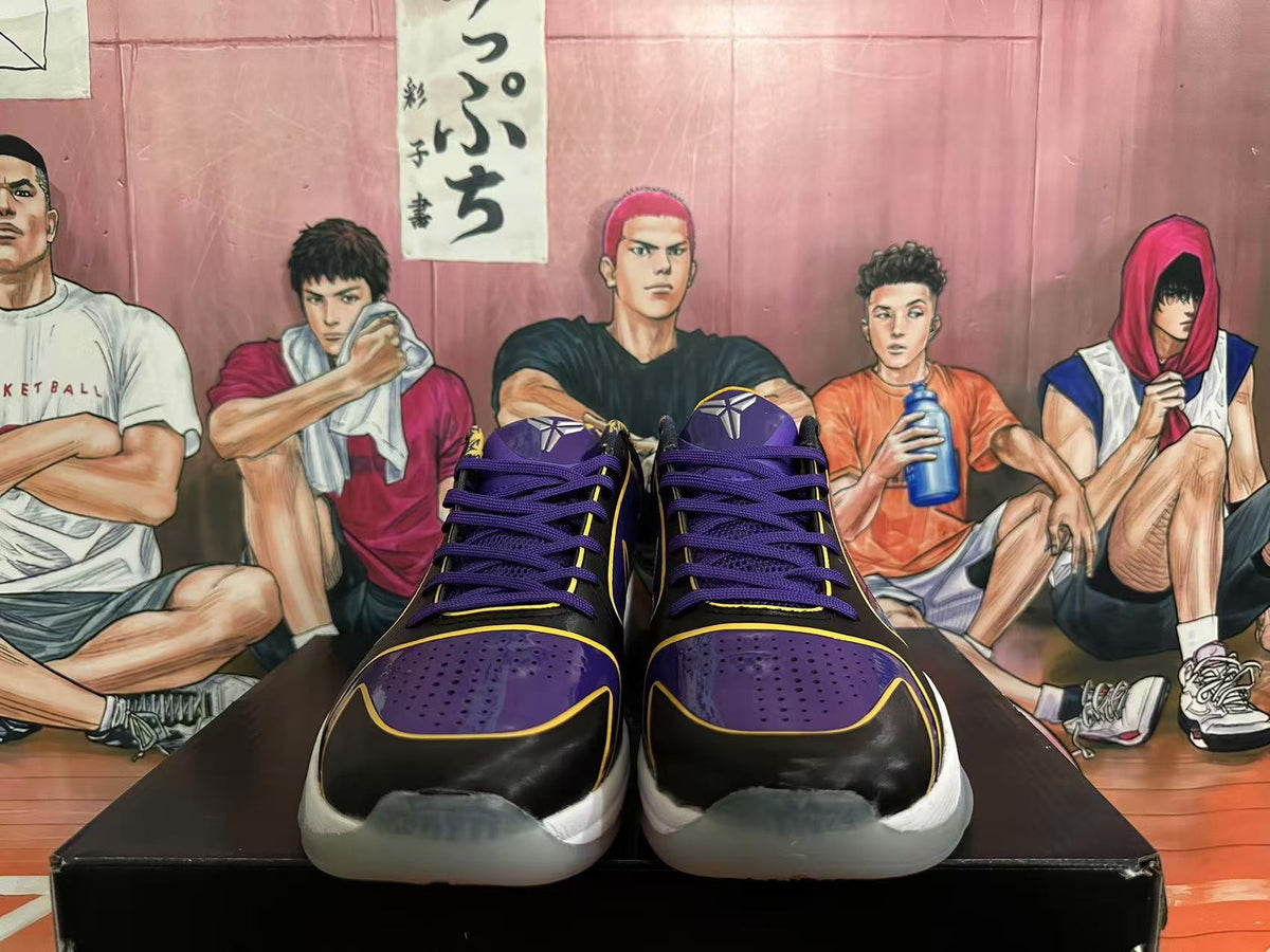 Nike Kobe Basketball Shoes in Purple Black Gold - product image from the listing.