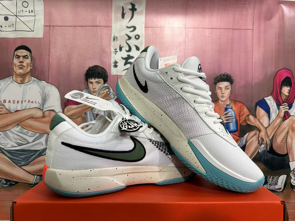Nike Basketball Sneakers in White Blue - product image from the listing.
