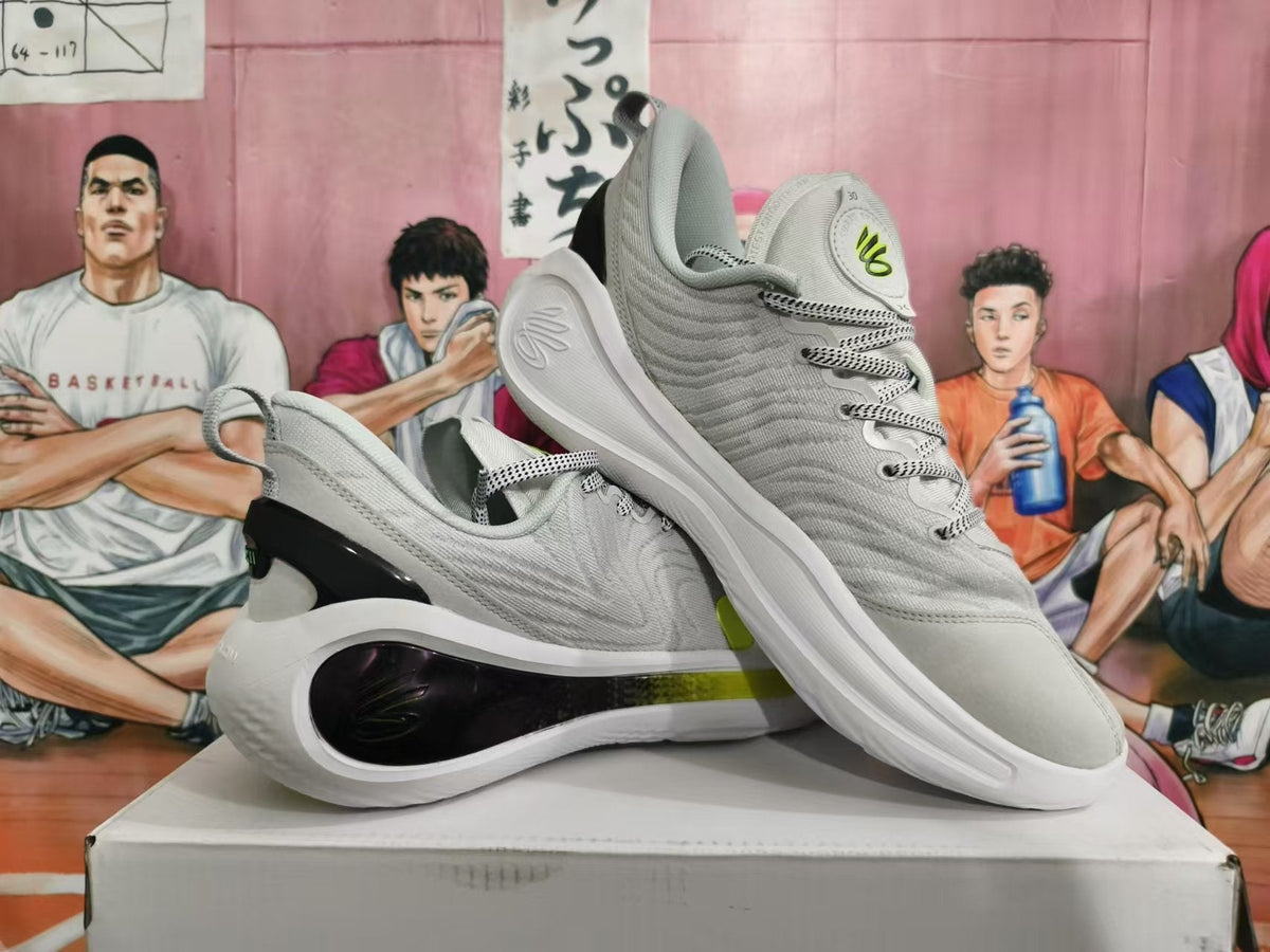 Gray and Volt Green Nike Basketball Shoes - product image from the listing.