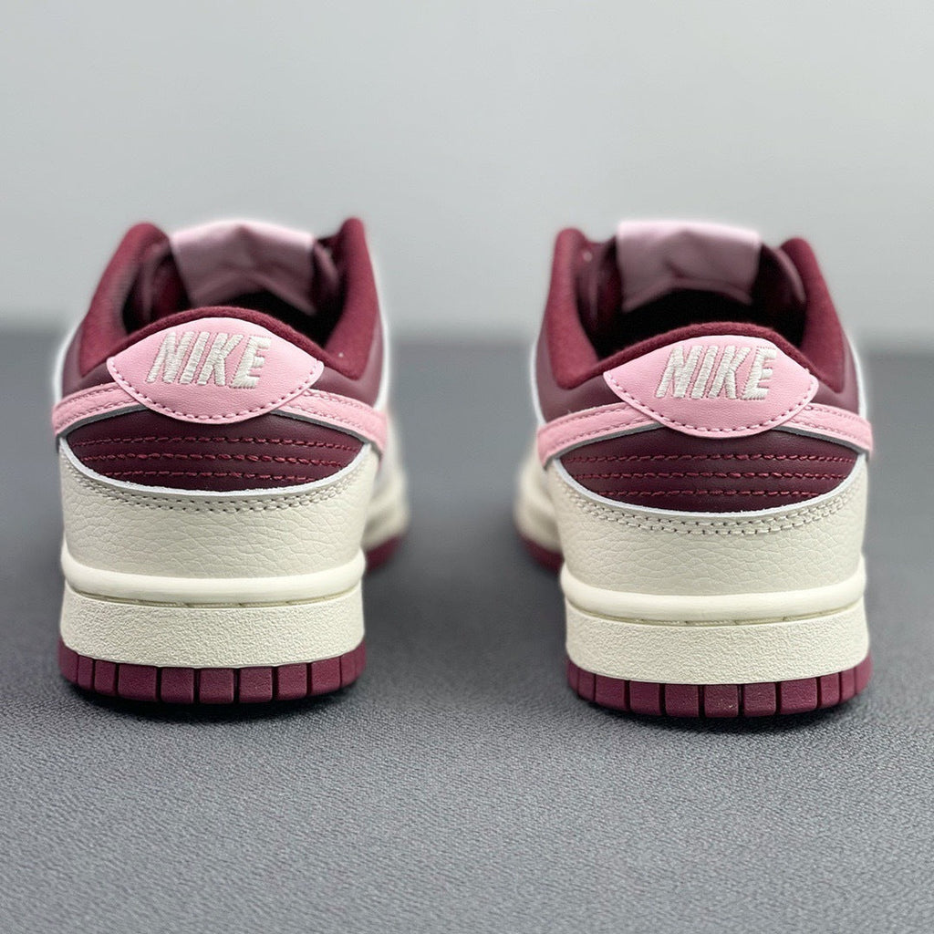 Nike Dunk Low Valentine's Day Sneakers in Burgundy Pink DR9705-100 - product image from the listing.