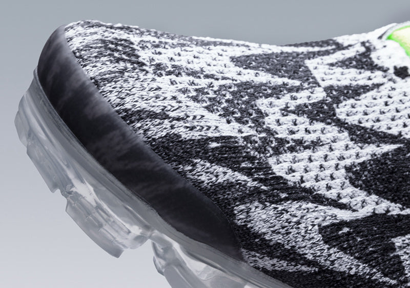 Nike Air VaporMax Moc 2 Acronym in Black White Volt AQ0996-001 - product image from the listing.