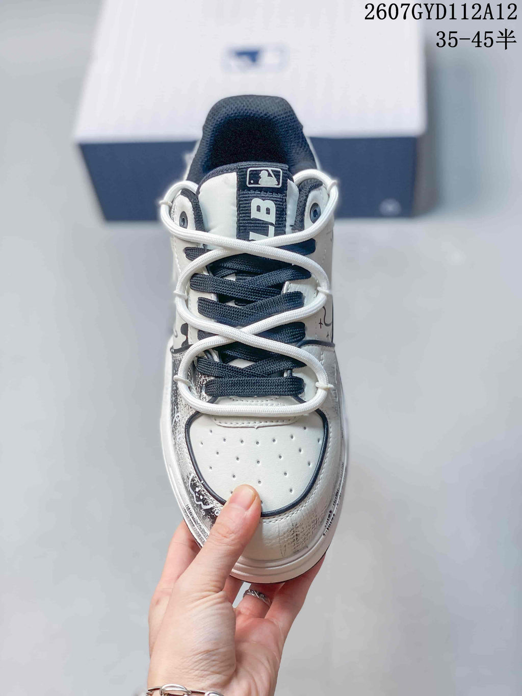 MLB Chunky Liner Low-Top Sneakers in White Silver 3ASXCA12N - product image from the listing.