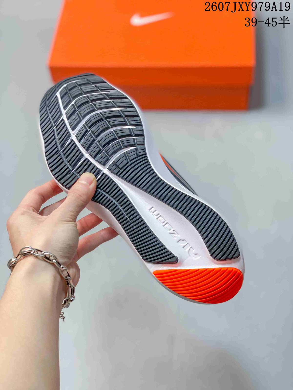 Nike Zoom Winflo 7 Running Shoes in Dark Gray Orange 07JXY979A19 - product image from the listing.