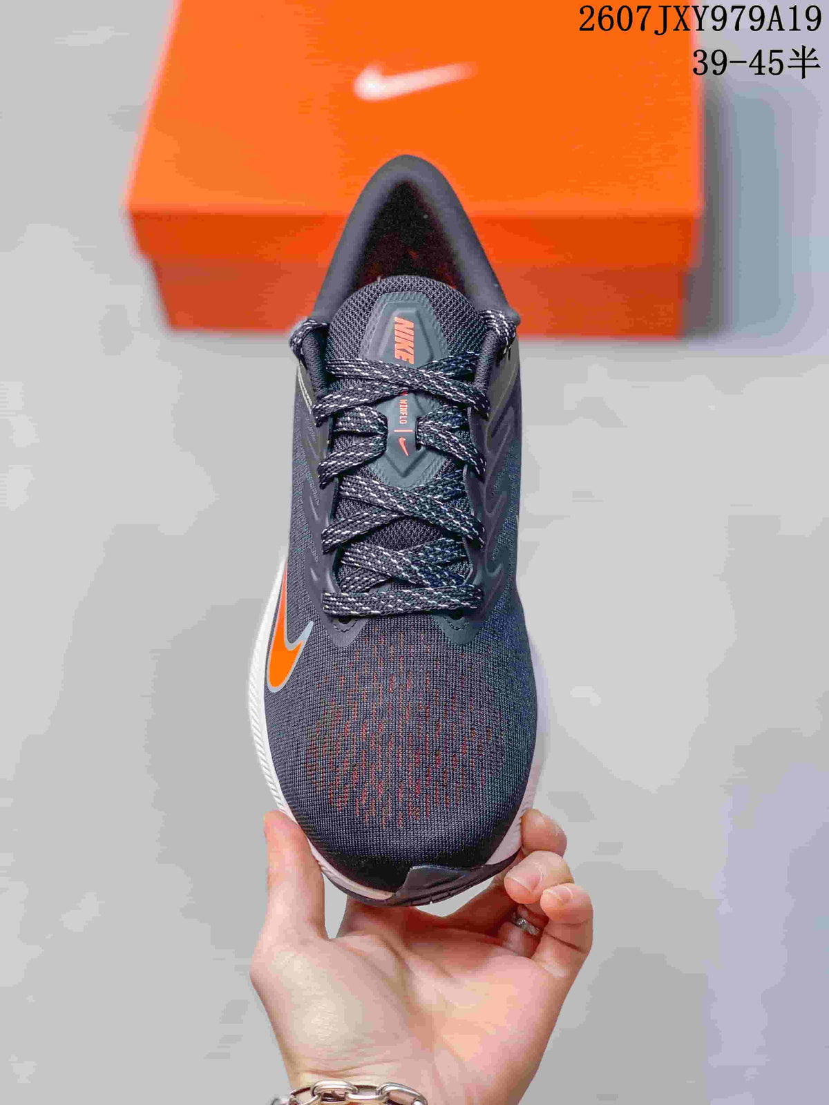 Nike Zoom Winflo 7 Running Shoes in Dark Gray Orange 07JXY979A19 - product image from the listing.