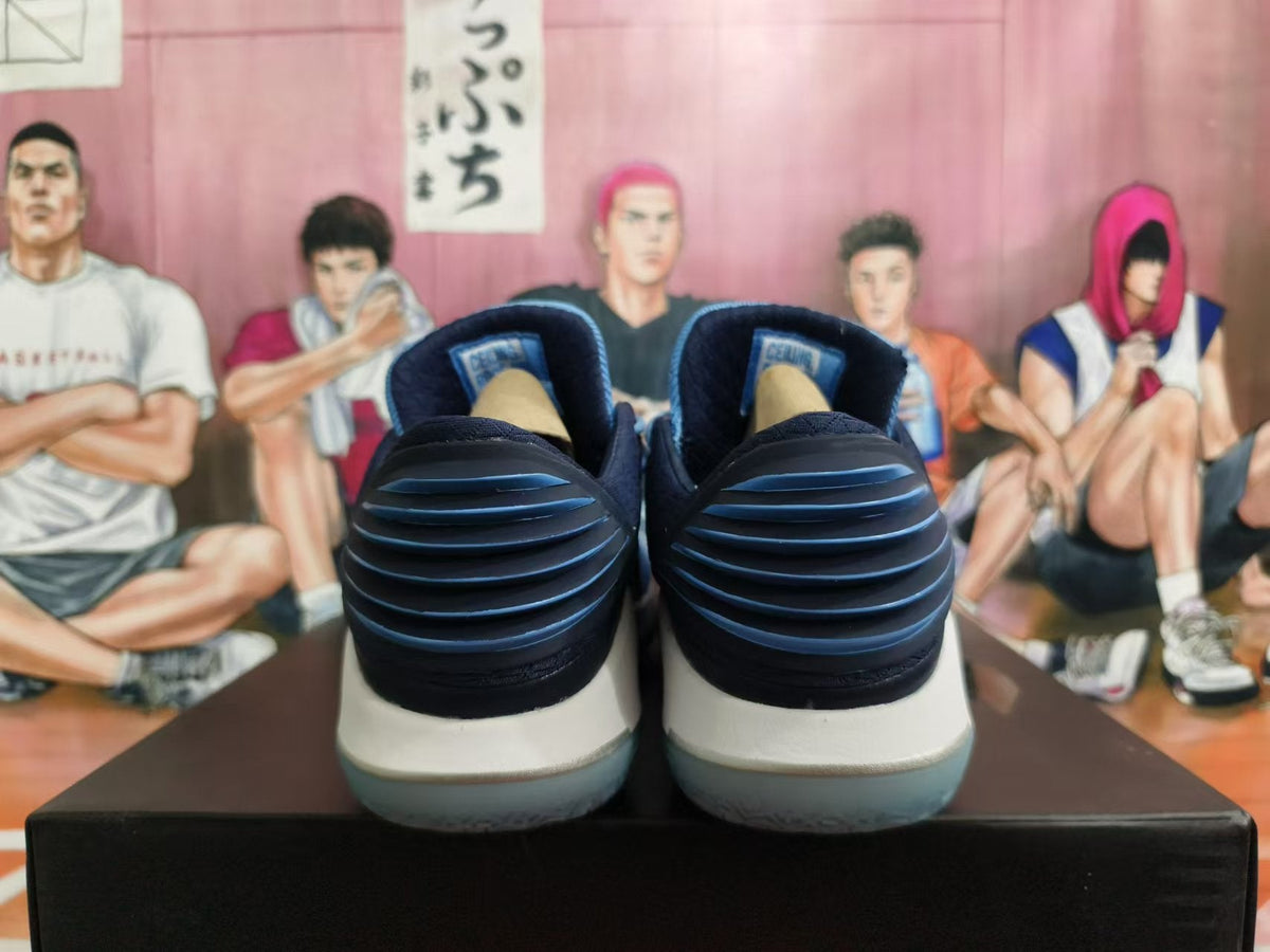 Jordan XXX2 North Carolina Basketball Shoes in Blue - product image from the listing.