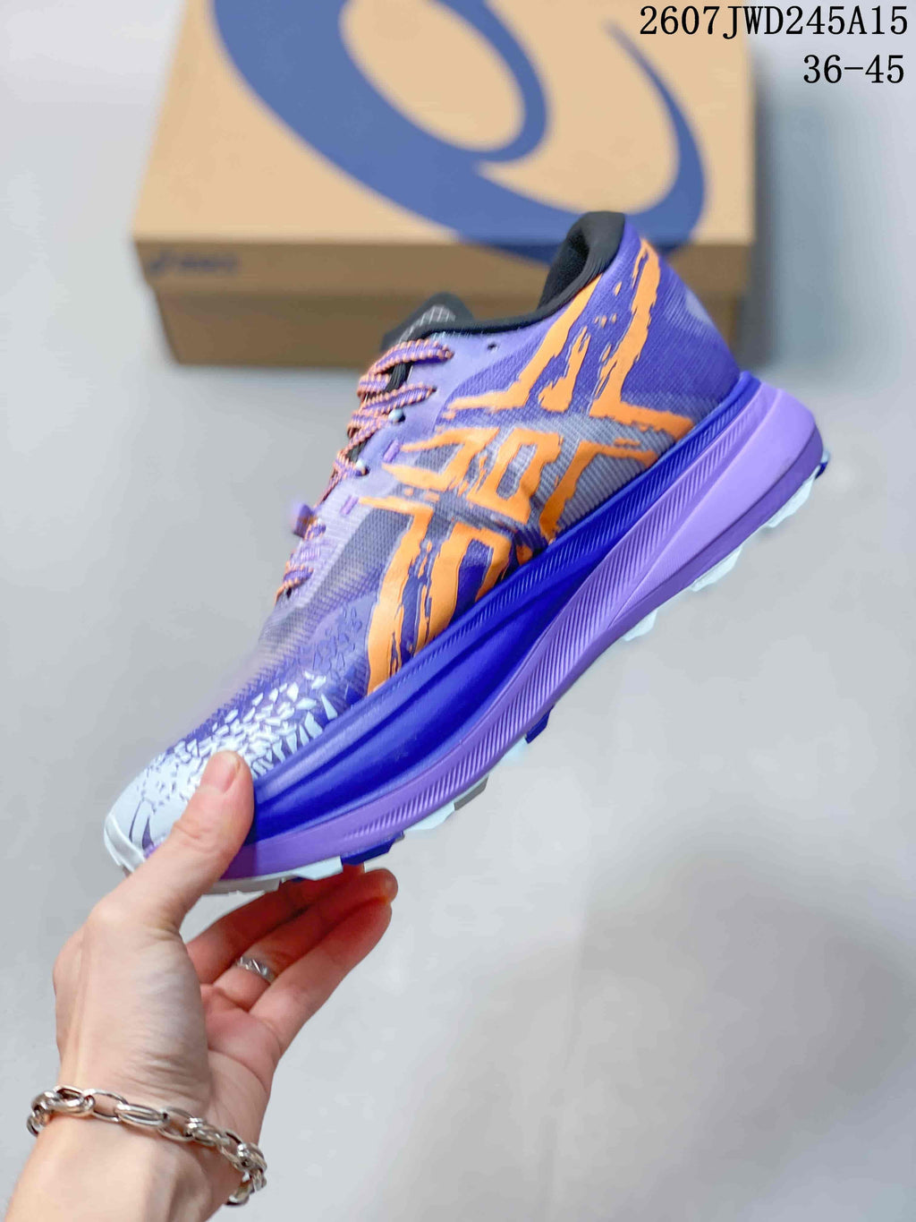 ASICS GEL Magic Speed 4 Sneakers in Purple Orange 2607JWD245A15 - product image from the listing.