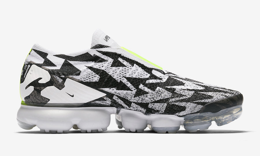 Nike Air VaporMax Moc 2 Acronym in Black White Volt AQ0996-001 - product image from the listing.