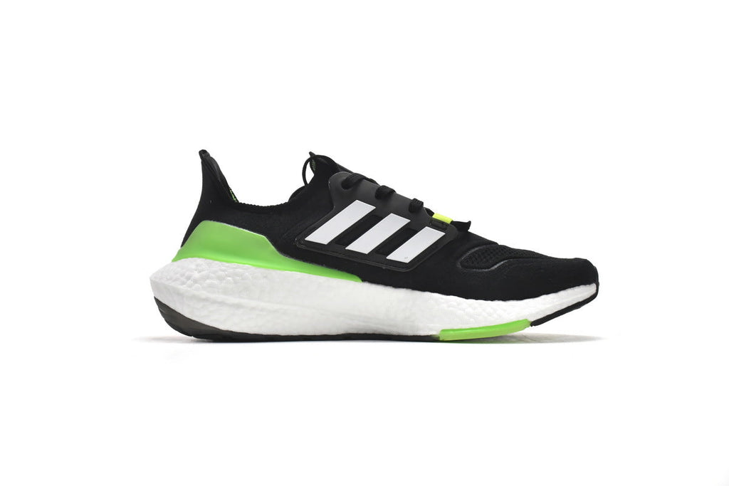 adidas UltraBoost 22 Black Solar Running Shoes in Green GX6640 - product image from the listing.