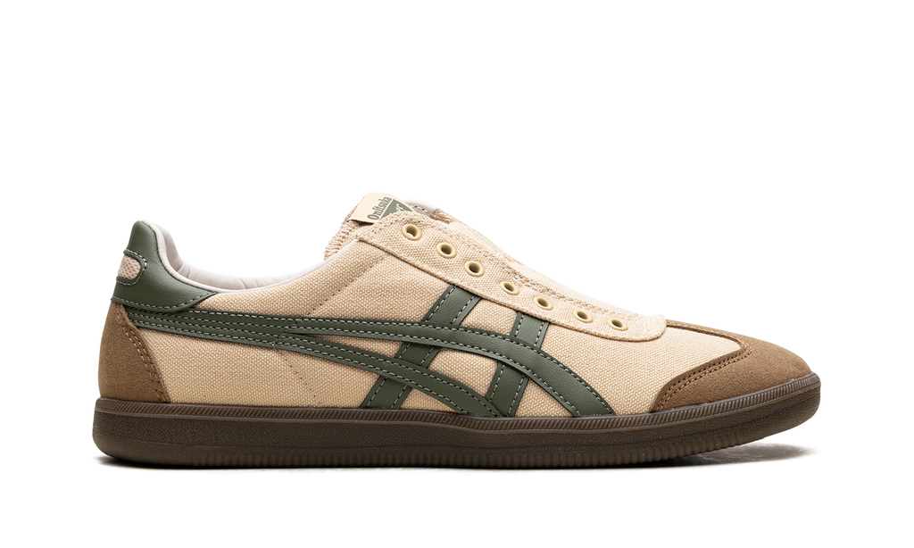 Onitsuka Tiger Tokuten Slip-On Sneakers in Beige Brown Green - product image from the listing.