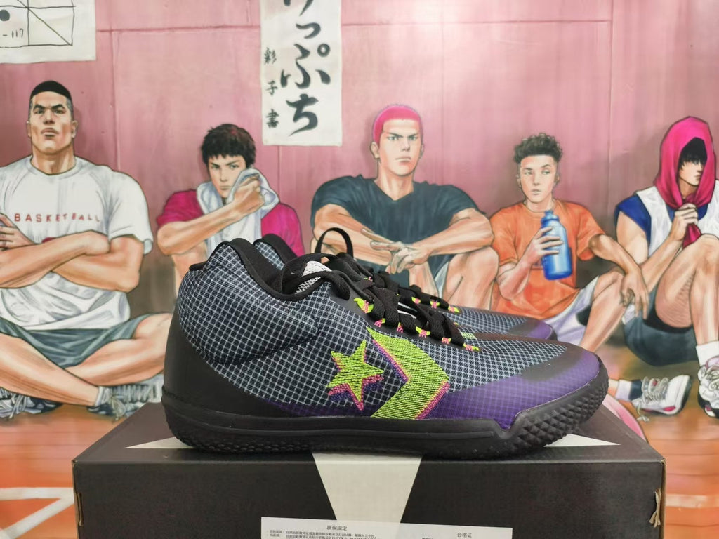 Converse Basketball Shoes in Black, in Gray and Purple - product image from the listing.