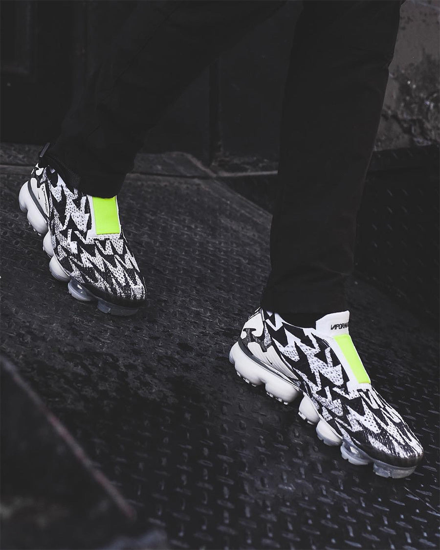 Nike Air VaporMax Moc 2 Acronym in Black White Volt AQ0996-001 - product image from the listing.