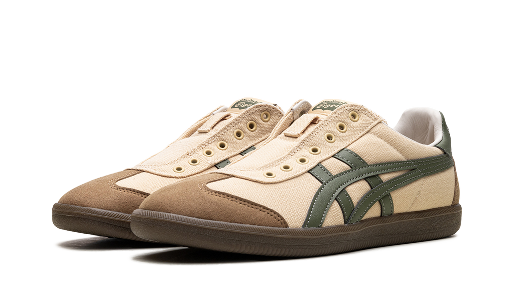 Onitsuka Tiger Tokuten Slip-On Sneakers in Beige Brown Green - product image from the listing.